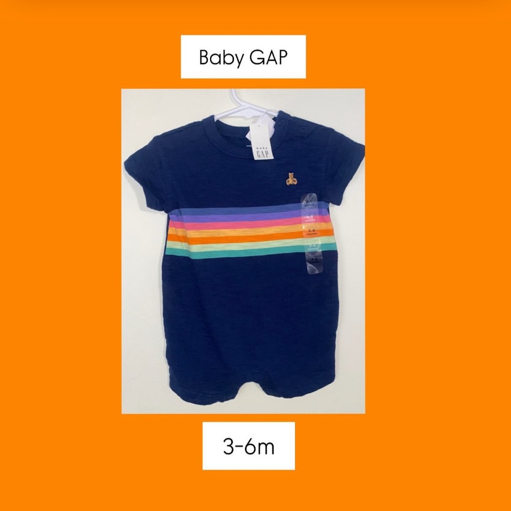 GAP Kids One Piece - Navy with Rainbow Stripes